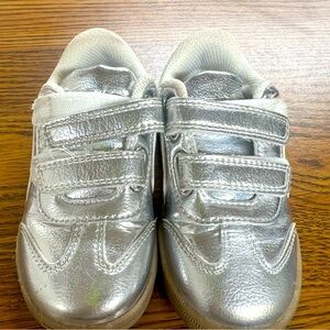 Cat & Jack Silver Sneakers with Velcro Straps